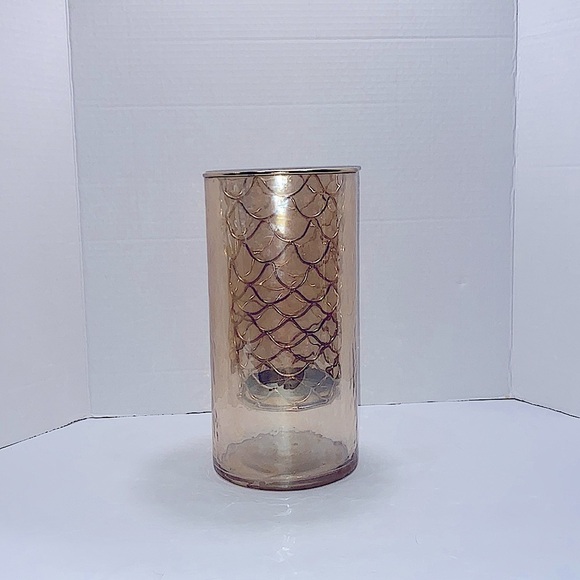 Large Glass & Metal Gold Candle Holder - Picture 2 of 6